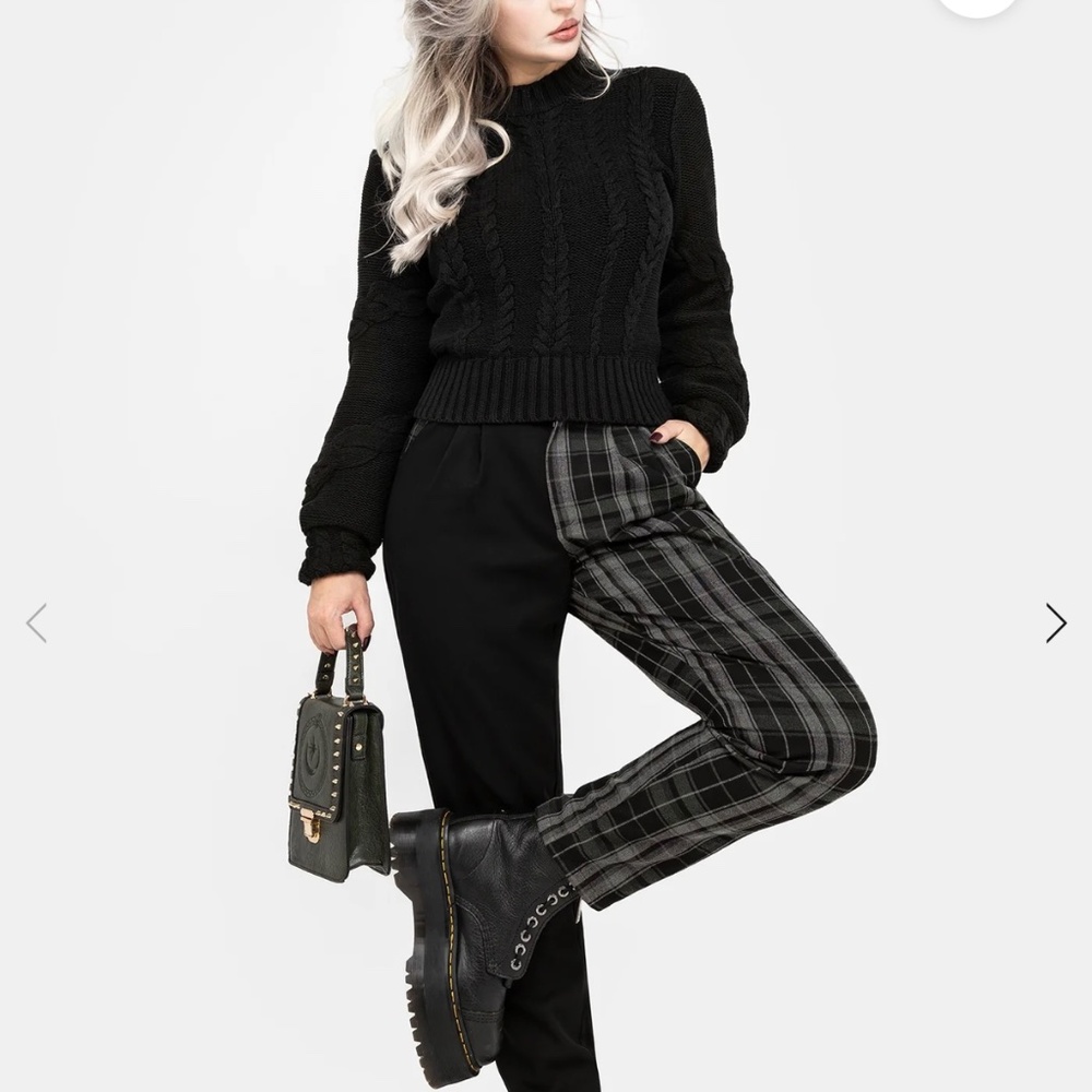 Disturbia - Checkmate high waist tapered trouser